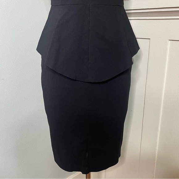 Cache Black Illusion Mesh Peplum Sheath Cocktail Party Dress 4 Nwt - Picture 7 of 10